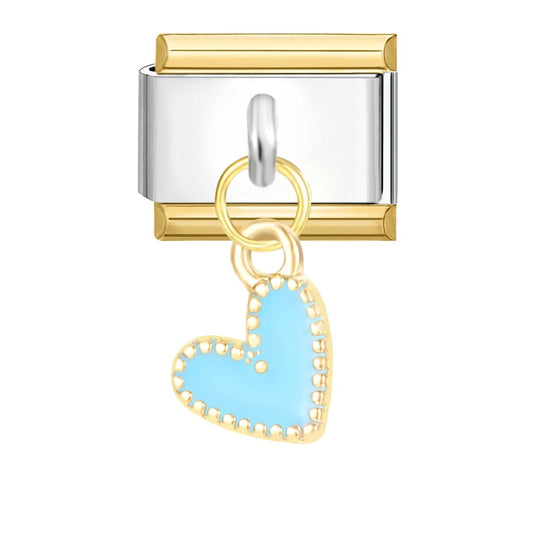 Charms colgante corazón azul PIEZA