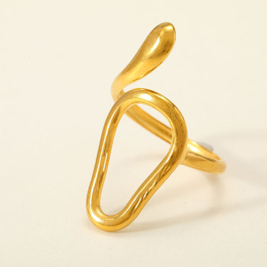 Anillo largo ovalado con gota