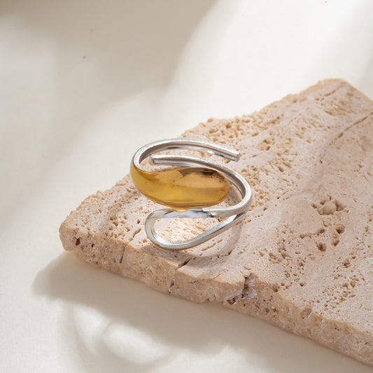 Anillo bitono gota y hueco