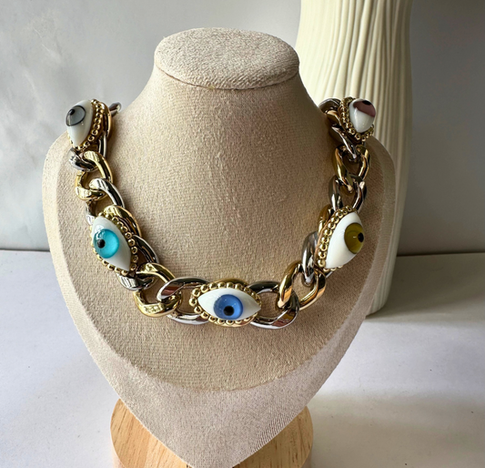 Collar chuncky ojitos
